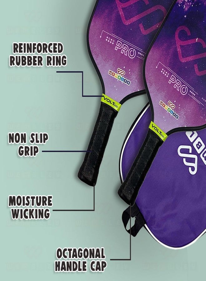 Wembley Pickleball Paddle Set| Sturdy and Lightweight Pickle Ball Racket with Anti-Slip Grip| Ideal for Kids and Adults (Purple) - Image 3